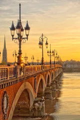Wall murals Chocolate brown Bordeaux at sunset, France