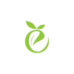 e letter with leaf logo design