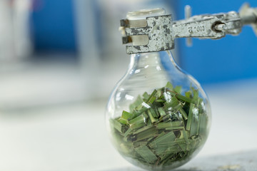 The study Separating by filtration and evaporation condensation the component substances from liquid mixture in Lab.