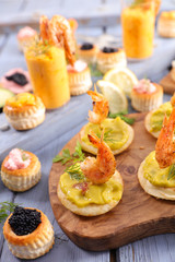 assorted of festive canape