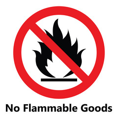 No fire sign. No open flame sign. No flammable goods vector icon. - Vector