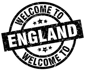 welcome to England black stamp