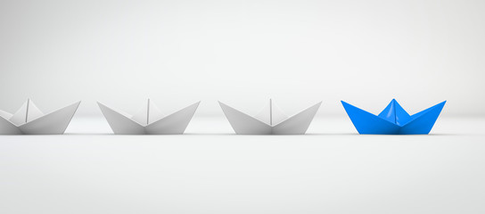 Papierboot - Konzept Erfolg, Konkurrenz oder Sieg