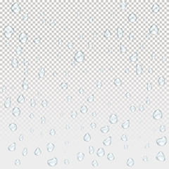 Water rain drops. Illustrations isolated on transparent background. Graphic concept for your design