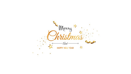 Christmas greeting card. Xmas Festive composition with decorative objects. Calligraphic text. Xmas elements decorations. Creative holiday invitation template top view. Vector illustration