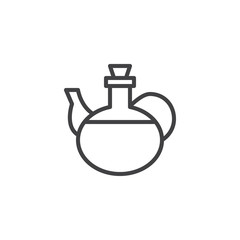 Jug of olive oil outline icon. linear style sign for mobile concept and web design. Hanukkah pitcher simple line vector icon. Symbol, logo illustration. Pixel perfect vector graphics