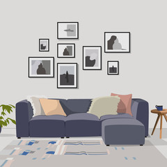 modern vector living room interior design. apartment illustration