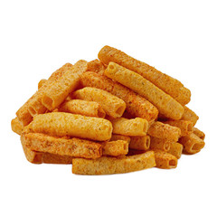 bread rusks on a white background