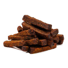 bread rusks on a white background