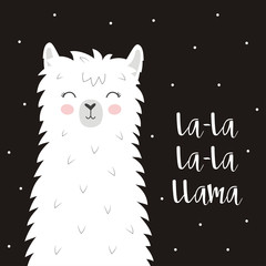 cute winter llama