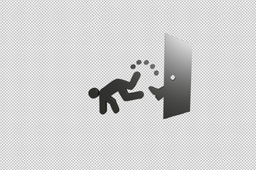 dark Foreclosed Homes 3D illustration on transparent background