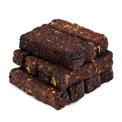 bread rusks on a white background