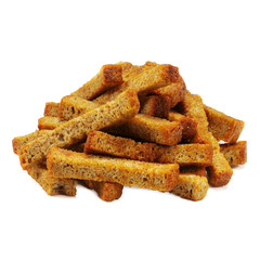 bread rusks on a white background
