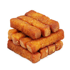 bread rusks on a white background