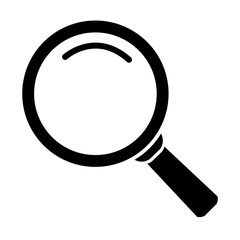Magnifying glass icon, vector magnifier or loupe sign.