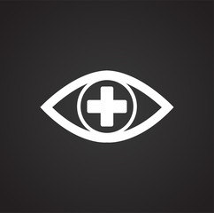 Obraz premium Ophthalmology on black background icon
