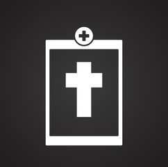 Obraz premium Death report on black background icon