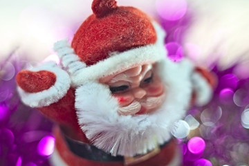 Christmas background with red and white  blue bright starry theme. With presents, decorations and tinsel. Please see my extensive range of Christmas images.