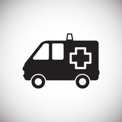 Ambulance truck on white background icon