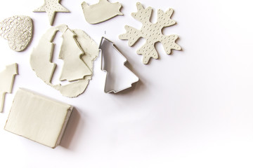 Figures creation from modeling clay. Creative activities in the process.