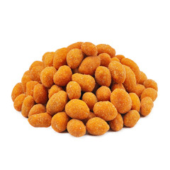 Nuts, beer snack on white background