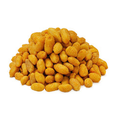 Nuts, beer snack on white background
