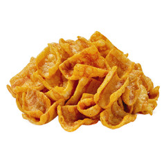 Chips on white background