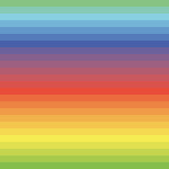 Rainbow gradient vector pattern made of horizontal bars, endless repeat. Simple illustration, great for any surfaces and backgrounds.