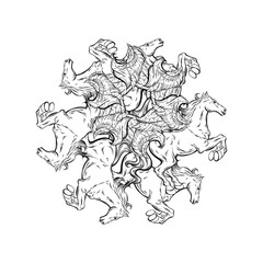 Vector hand drawn illustration of Pegasus.