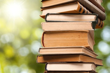 Stack of books isolated on  background.