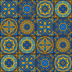 Moroccan ceramic tile seamless pattern.