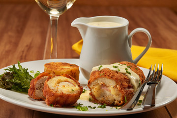 roasted chicken with potatoes and vegetables