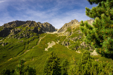 Fototapeta na wymiar A beautiful landscape of Mengusovska dolina. High Tatra Mountains. Slovakia.