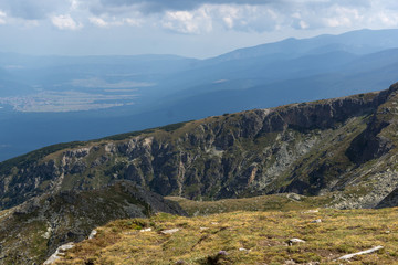 Fototapeta na wymiar Summer view of Rila Mountan near The Seven Rila Lakes, Bulgaria