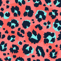 Leopard pattern design dessin drôle de modèle sans couture. Affiche de lettrage ou papier peint de conception graphique textile de t-shirt, papier d& 39 emballage.