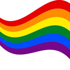 LGBT rainbow Flag. Celebrating gay people rights. Same-sex love. Pride.