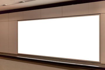 Mockup image of Blank billboard white screen posters and led in the subway station for advertising