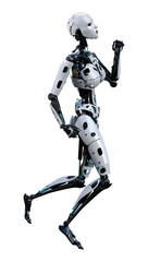 3D Rendering Female Robot on White