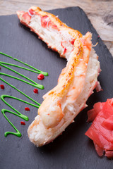 Steamed crab leg meat