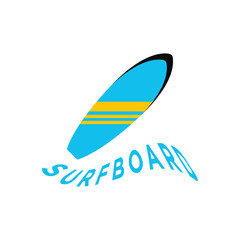 Surfboard graphic design template vector