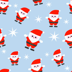 Seamless background with Santa Claus and stars