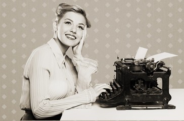 Portrait of Young beautiful woman drink coffee on background