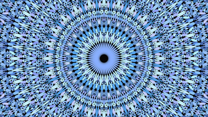 Blue gravel ornate mandala pattern background - abstract geometric vector ornament wallpaper graphic