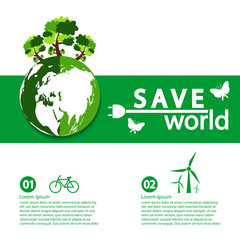 world with eco-friendly concept ideas,Infographic template,vector illustration