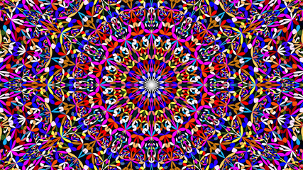 Colorful abstract petal garden mandala wallpaper - ethnic vector illustration