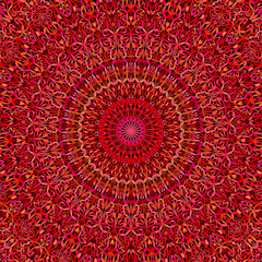 Red abstract botanical ornate mandala pattern wallpaper - bohemian vector graphic design