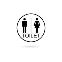 Black Toilets logo, Male and female bathroom, restroom sign flat icon 