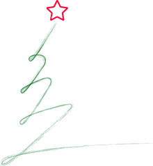 abstract christmas tree, sign, stoke, symbol, design element, isolated vector illustration