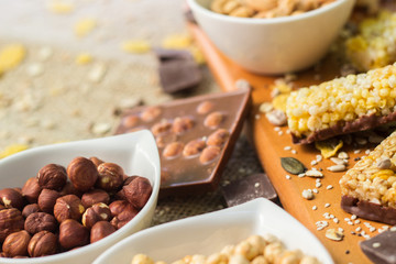 Granola Bars and mixed nuts 