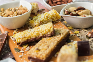 Granola Bars and mixed nuts 
